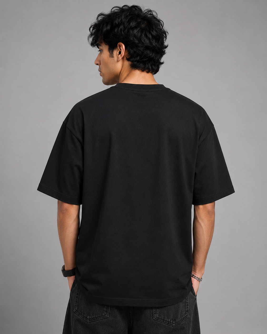 Skeleton Ribcage Puff Print  Oversized T-Shirt
