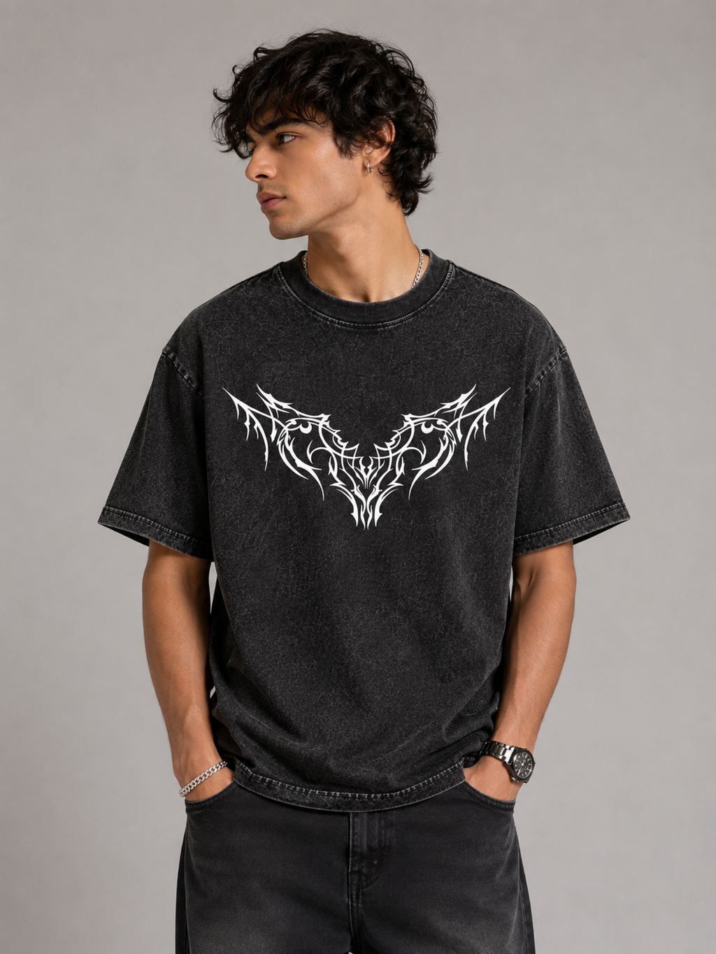 Unisex Acid Washed Oversized Tee